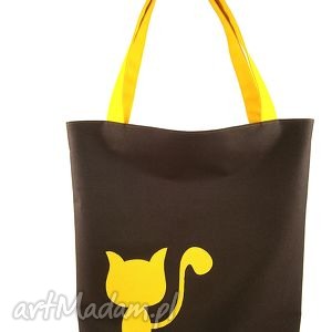 handmade torebki yellow cat & brown