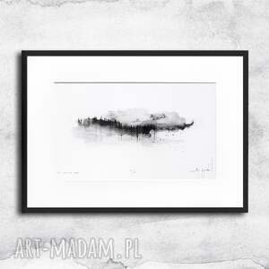 Unikat - tusz i akwarela w oprawie (nr4) obraz