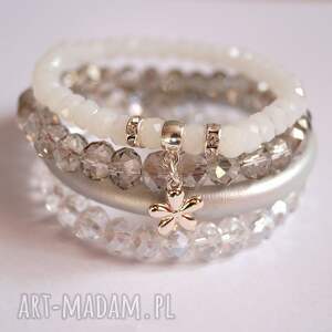 handmade set white, grey&silver elegant