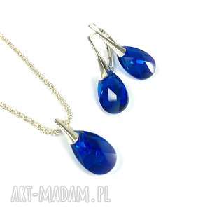 komplet biżuterii, kryształ swarovski® cabri blue, srebro próby 925