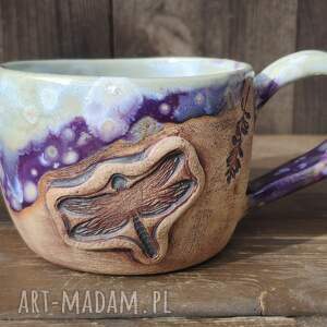 kubek ceramiczny ważka c915, ceramika na prezent, kawę herbatę