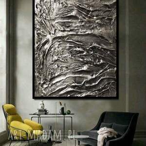 Duże obrazy - srebrna struktura 100x150cm