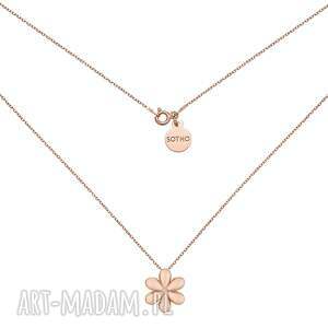 Naszyjnik z kwiatem z różowego złota, pozłacane, kwiat