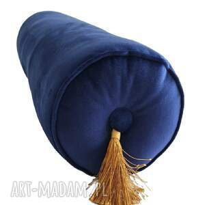 handmade poduszki poduszka glamour wałek welurowy 50cm granat / kolory