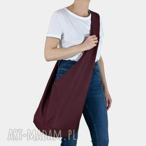 bordowa torba hobo w stylu boho / long boogi bag noszenia przez ramię
