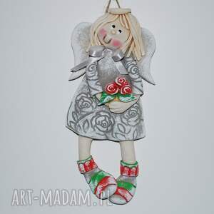 komu róże komu - aniołek z masy solnej, prezent, dekoracja - anioł