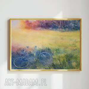 Oryginalna akwarela W pogoni za słońcem 42 x 29,7 cm