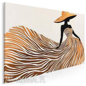 Obraz do salonu - ELEGANCKA KOBIETA W DŁUGIEJ SUKNI - 70x50 cm