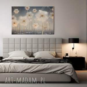 obraz na płótnie - kwiaty dmuchawce dandelion elegancki 120x80 cm 117201