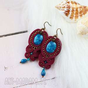 kolczyki soutache aristo burgundy