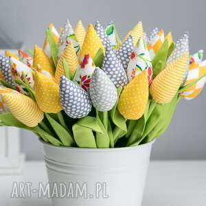 dekoracje tulipany bawełniane 12 sztuk, kwiaty, prezent, tulipany, święta