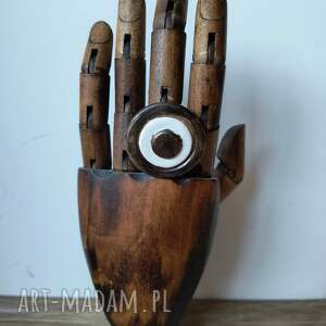 pierścionek czarno-biały okrąg, ceramika