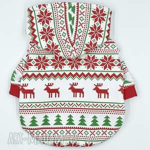 zwierzaki świąteczna bluza z kapturem dla psa kota na wymiar, ubranko