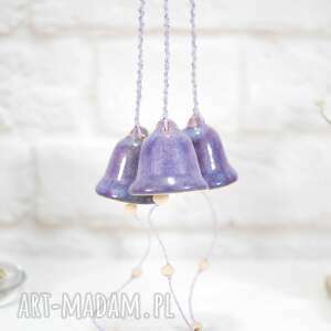 zestaw 3 ceramicznych dzwonków na choinkę, dzwonki choinkowe, ceramiczne ozdoby