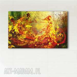 obraz - jesień wydruk na płótnie, abstrakcja, malowany ręcznie