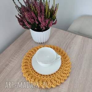 Podkładka Boho szydełkowa ze sznurka bawełnianego 26cm