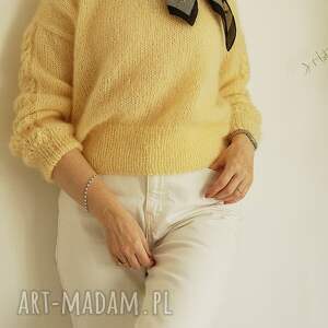 sweter refresco w masełkowym kolorze chmurka, naturalny skład moher z jedwabiem