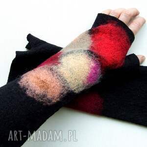 ręcznie robione rękawiczki mitenki kolorowe