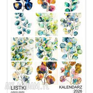 kalendarz 2026 listki 15x21 cm, prezent, rośliny, grafiki