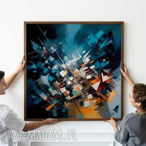 plakat metropolia w kwadracie - abstrakcja do salonu format 40x50 cm