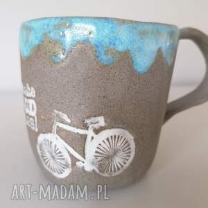 ręcznie robione ceramika kubek "we dwoje na rowerze"