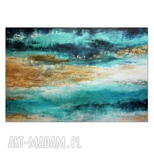 blue lagoon 12 obraz abstrakcyjny nowoczesna abstrakcja do salonu 150x100 cm