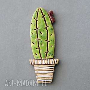 handmade prezent ooo kaktus - magnes ceramiczny