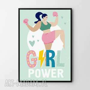 plakaty plakat obraz miętowy girl power 50x70 cm b2