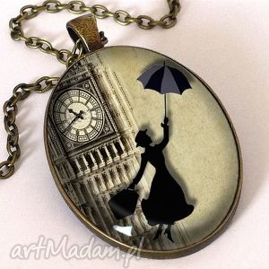 naszyjniki mary poppins - owalny medalion z łańcuszkiem, londyn angielski