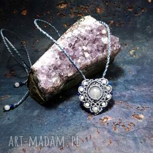 handmade naszyjniki czyste serce akwamaryn lapis lazuli kryształ górski choker