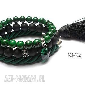 handmade emerald and black set