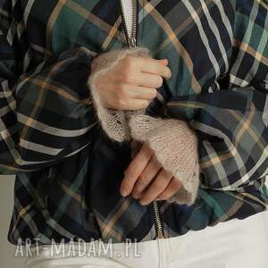 Beżowe mankiety koronkowe, do marynarki, do swetra