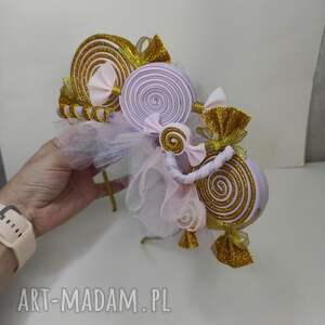 pomysły na święta prezenty Opaska na głowę z cukierkami świąteczna