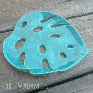 ręcznie wykonane ceramika talerzyk ceramiczny monstera