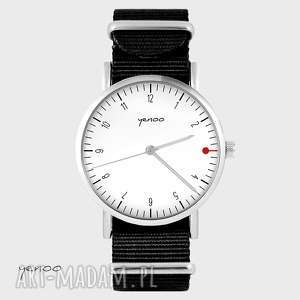 zegarek, bransoletka - simple elegance, biały czarny, nato klasyczny, grafika