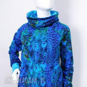 Bluza damska z kominem pawie piórka