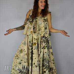 Barwiona roślinami, ręcznie robiona Dzika Spódnica Jesienny Las