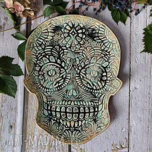 czaszka xl dekoracyjna patera na halloween, upiorne dekoracje, oryginalne