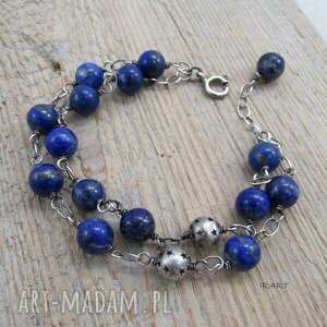 handmade gwiazdki z lapis lazuli - bransoletka