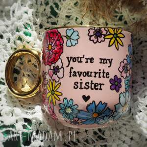 Prezent Ręcznie malowany kubek dla siostry SISTER