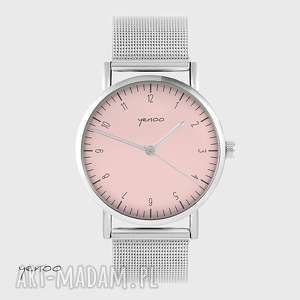 handmade zegarki zegarek, bransoletka - simple elegance, różowy - metalowy