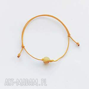 okrąg bransoletka, rególowana, sznurek, bursztyn