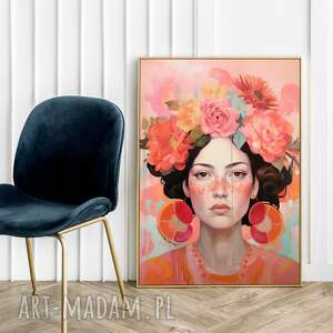 plakat dziewczyna kobieta kwiaty - format 50x70 cm plakaty nomadmum