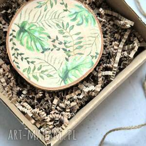 podkładka pod kubek dżungla, monstera rośliny doniczkowe rustykalny prezent