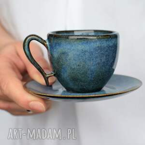 handmade ceramika filiżanka ceramiczna espresso 75ml morska zieleń
