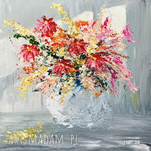 Bukiet II - ręcznie malowany obraz akrylowy 30x30