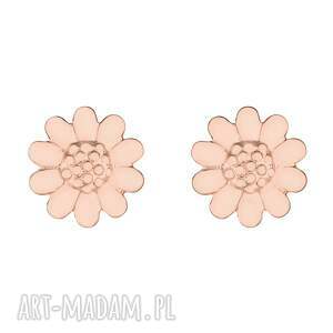 Kolczyki kwiatuszki z różowego złota, pozłacane, kwiat