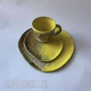 handmade ceramika zestaw śniadaniwo - obiadowy