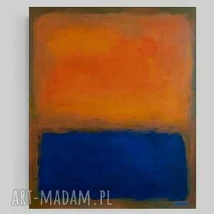 Abstrakcyjny obraz akrylowy 60x50 cm - pomarańcz i granat