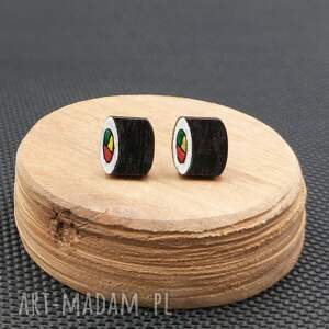 Kolczyki drewniane sushi, jedzenie, biżuteria